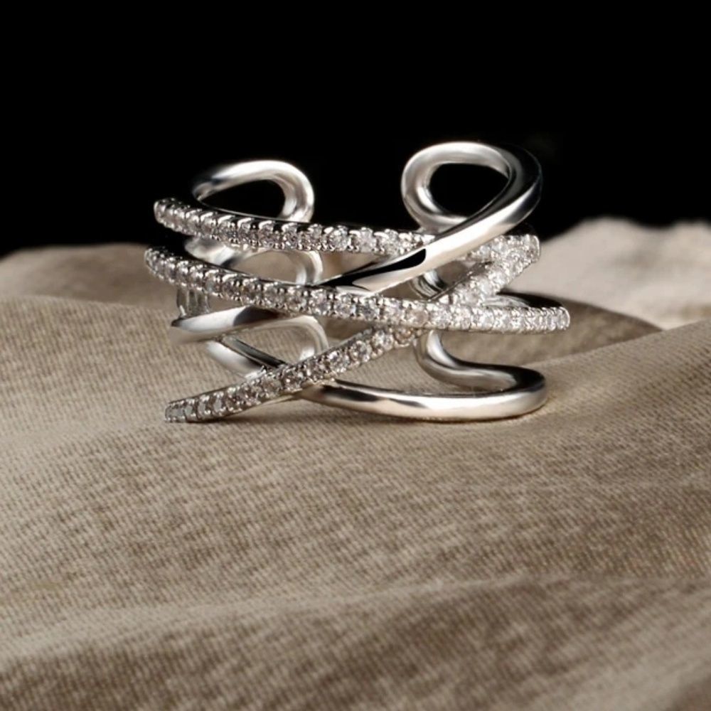 Multi-layer rhinestone ring